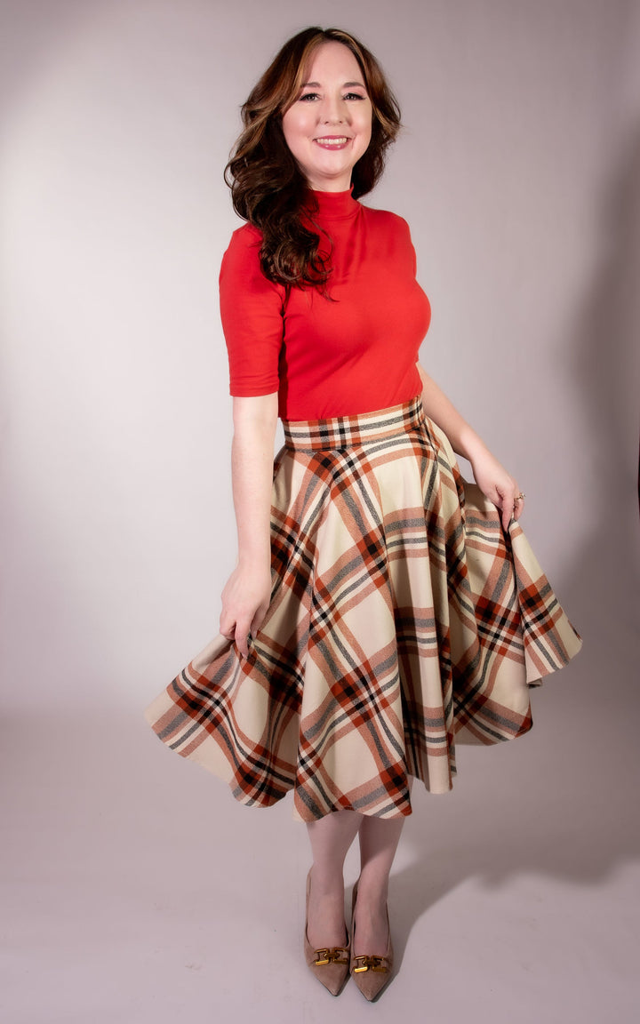 Haute Circle Skirt - Flannel, Pumpkin Spice Plaid