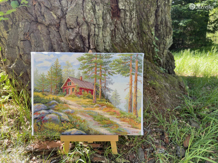 Red Cabin in the Woods K-254 Counted Cross-Stitch Kit