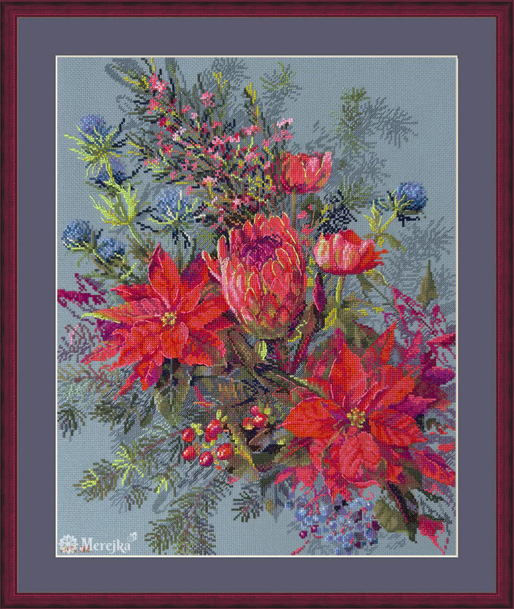Christmas Arrangement Counted Cross Stitch Kit by Merejka K-272