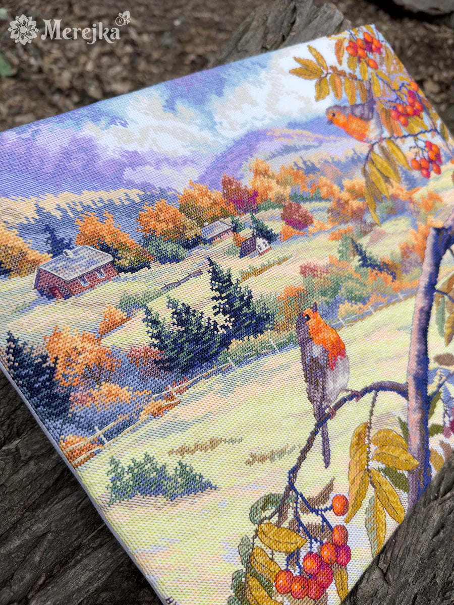Hills Laced with Gold Counted Cross Stitch Kit by Merejka K-274