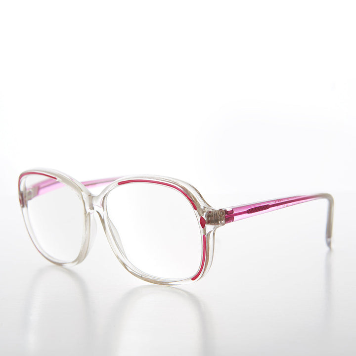 Clear Women's Retro Reading Glasses with Color Accents - Kara