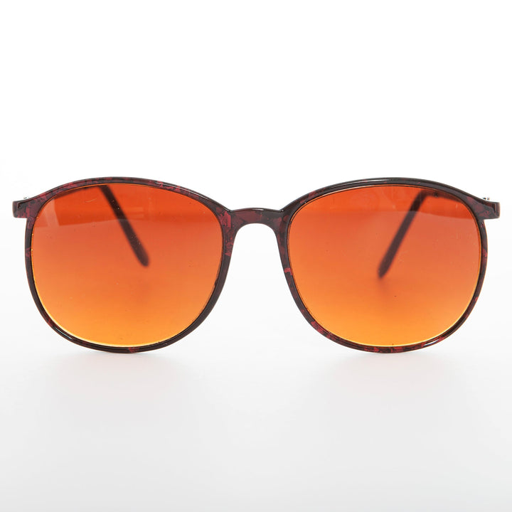 Round Vintage Sunglasses with Orange Lens - Keaton