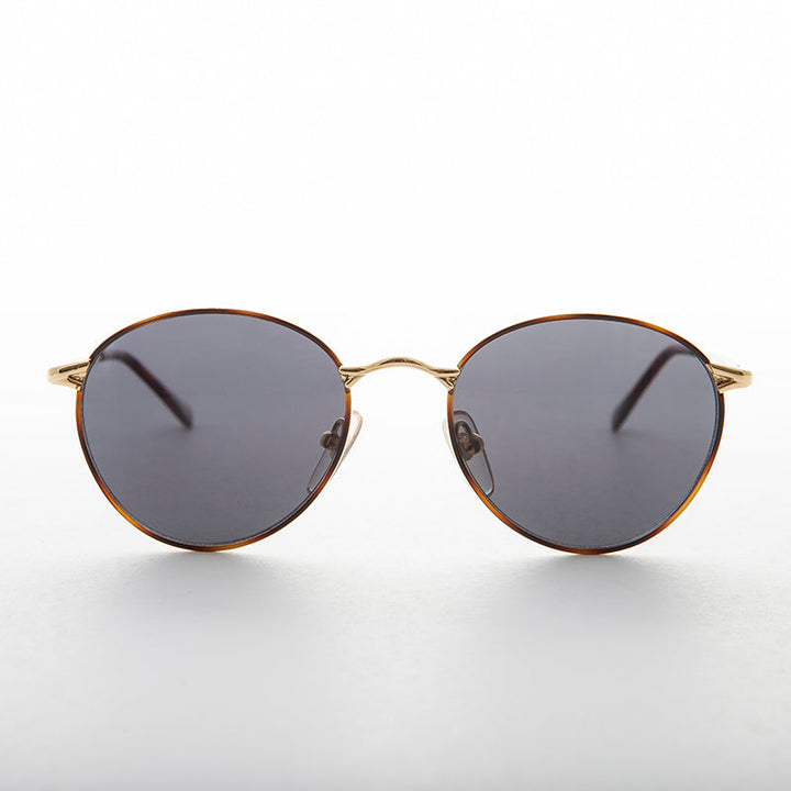 Gold Round Preppy Classic Metal Vintage Sunglass - Kelsey