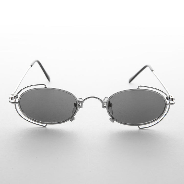 Tiny Oval 90s Metal Vintage Sunglasses - Klaus