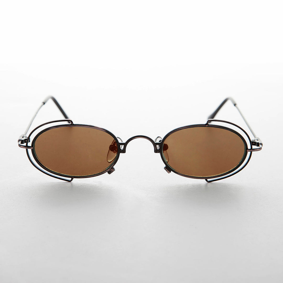 Tiny Oval 90s Metal Vintage Sunglasses - Klaus
