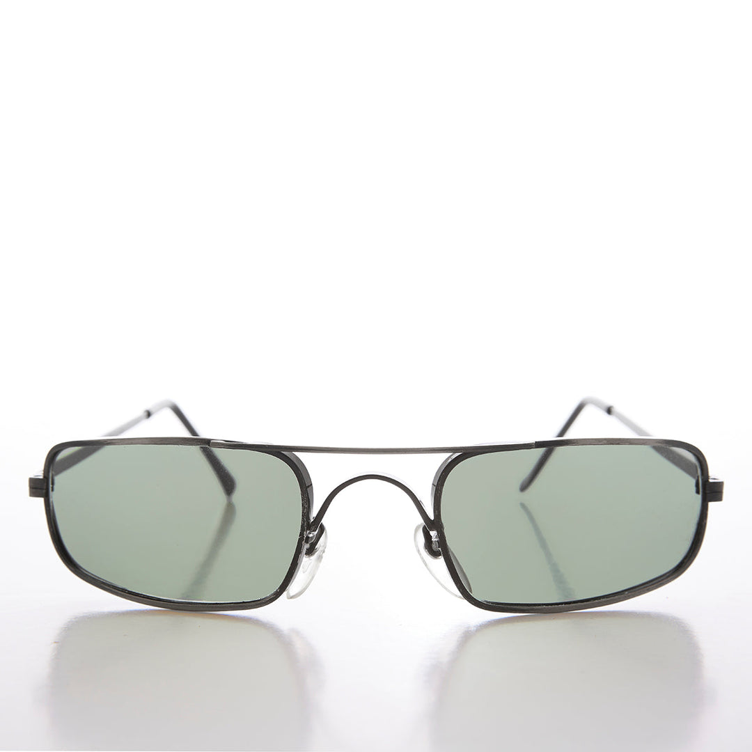 Skinny Sporty Curved Vintage Aviator Sunglass - Kobe
