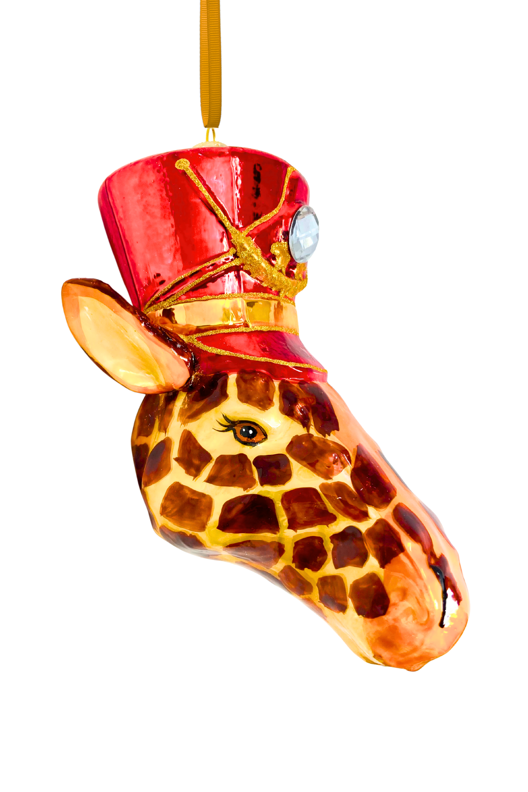 Royal Guard Giraffe Head Polish Glass Ornament