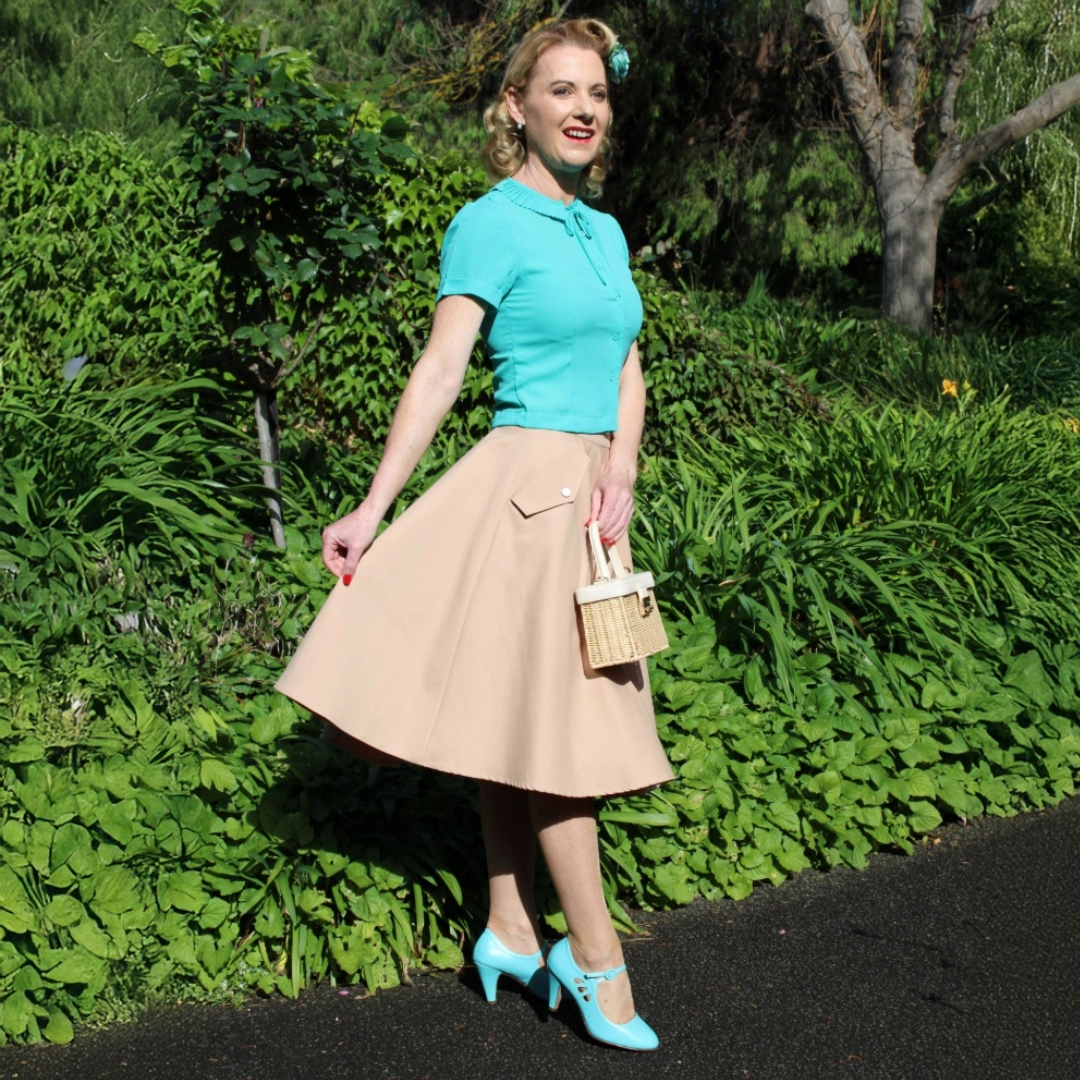 Ingrid Retro Blouse with Peter Pan Collar