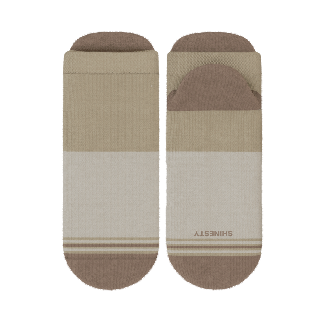 The Khaki | Tan Color Block Heel Hammock™ Ankle Socks