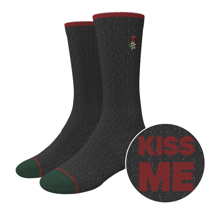 The Kiss Me There | Mistletoe Heel Hammock™ Crew Socks
