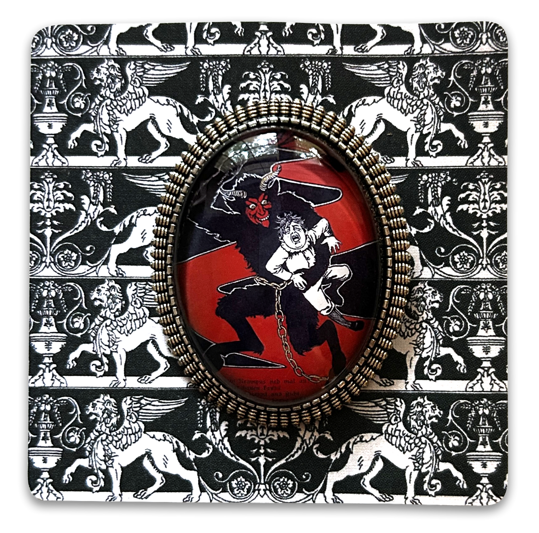 Vintage Cameo Style Krampus Brooch
