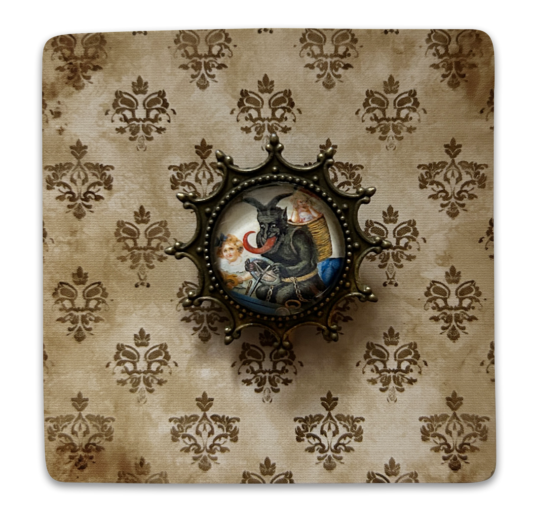 Vintage Cameo Style Krampus Brooch