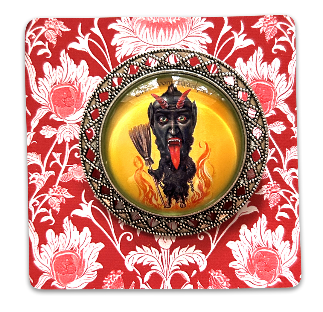 Vintage Cameo Style Krampus Brooch