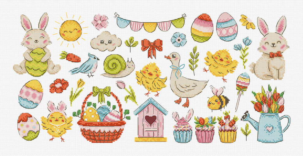Easter Sampler Counted Cross Stitch Kit by Letistitch L9980