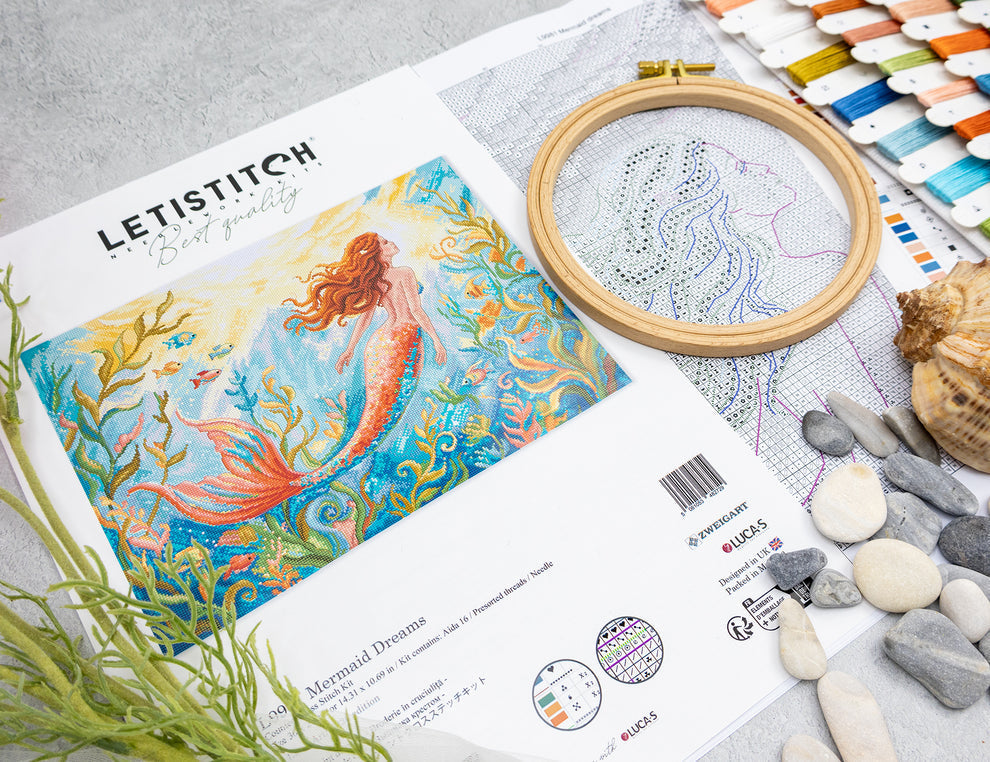 Mermaid Dreams Counted Cross Stitch Kit by Letistitch L9981