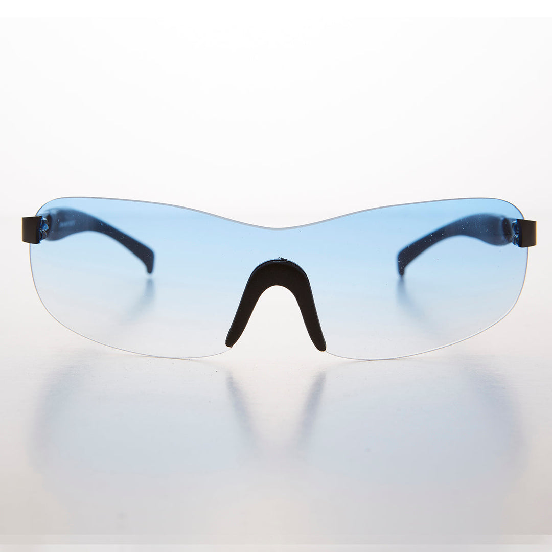 Y2K Wrap Shield Rimless Vintage Sunglass - Lance