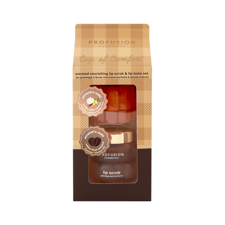 Cup of Comfort Scented Nourishing Lip Scrub & Lip Balm Set