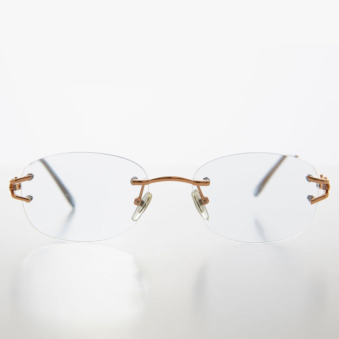 Oval Rimless Colored Lens Readers - Leona