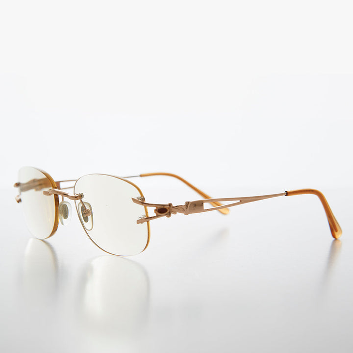 Oval Rimless Colored Lens Readers - Leona