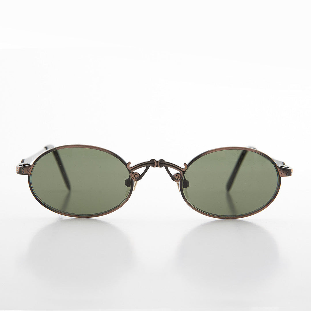 Small Oval Victorian Steampunk 90s Sunglass - Leon 1