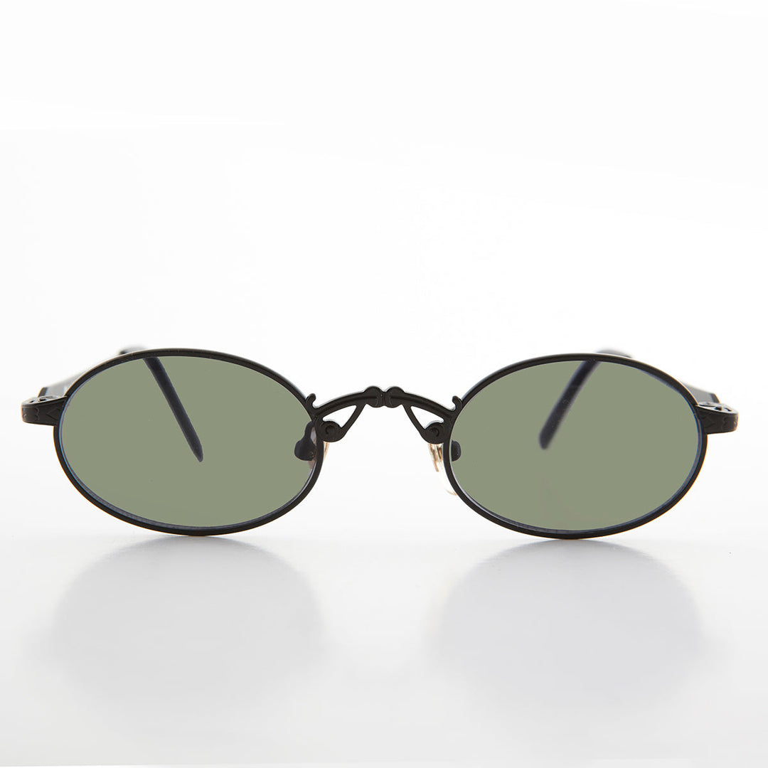Small Oval Victorian Steampunk 90s Sunglass - Leon