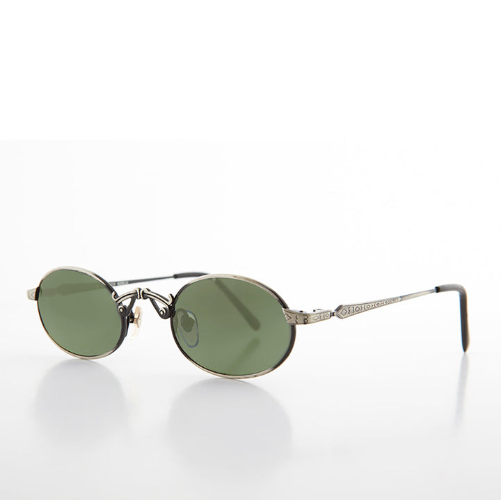 Small Oval Victorian Steampunk 90s Sunglass - Leon
