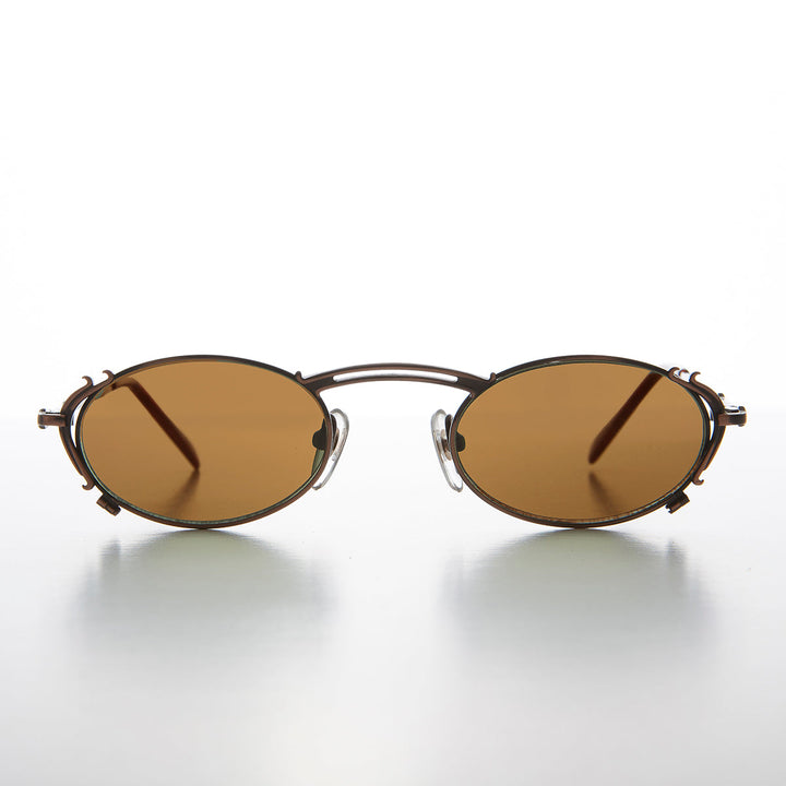 Tiny Oval Intricate Spectacles Vintage Sunglass - Lowell