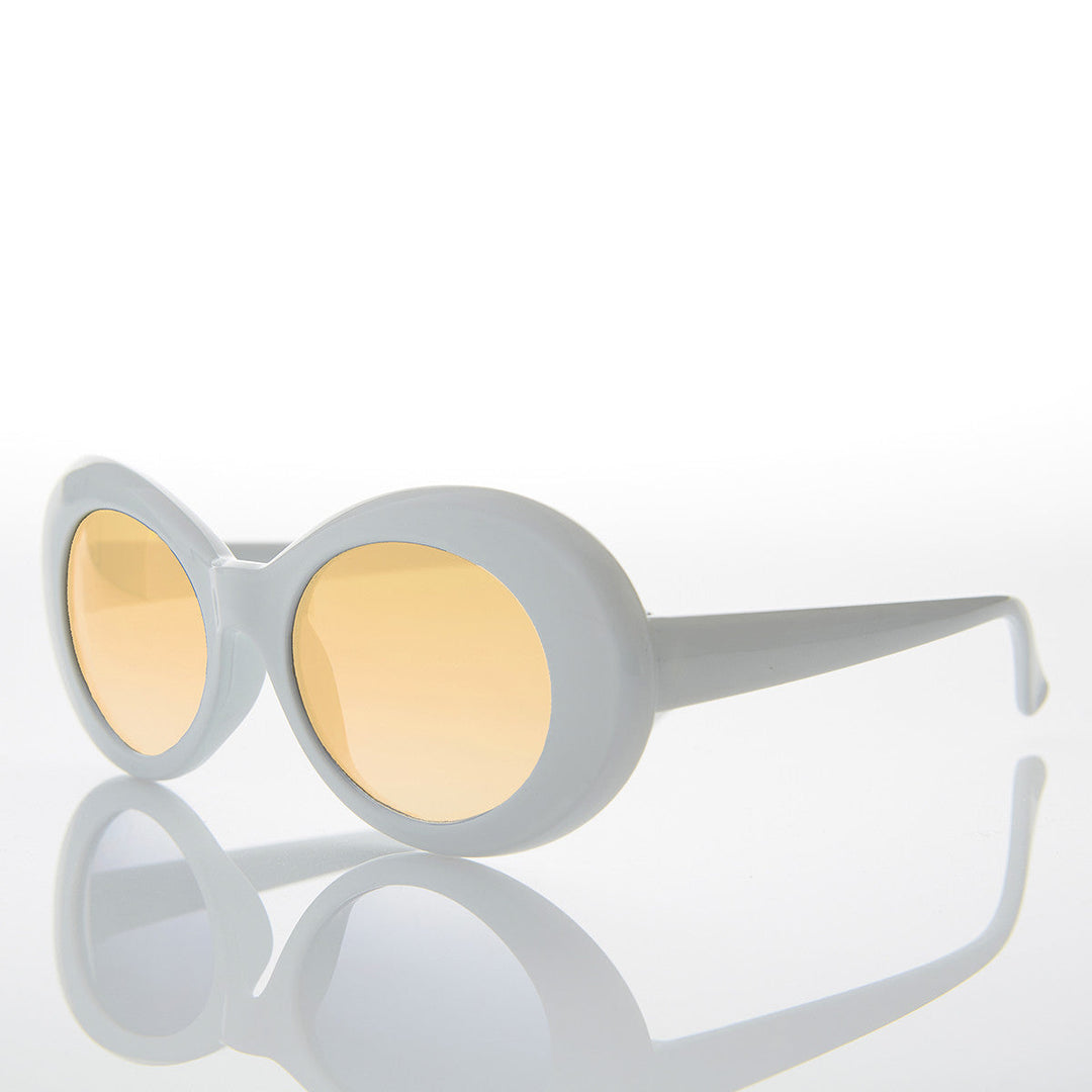 Colored Lens Oval Cat Eye Clout Sunglass - Lulu 3