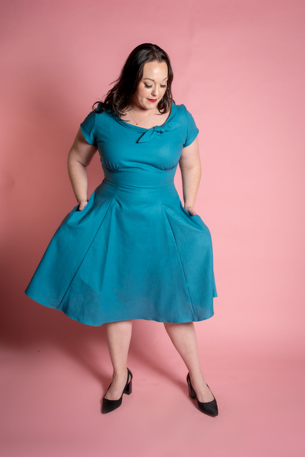 Beverly Dress- Lynette, Ocean