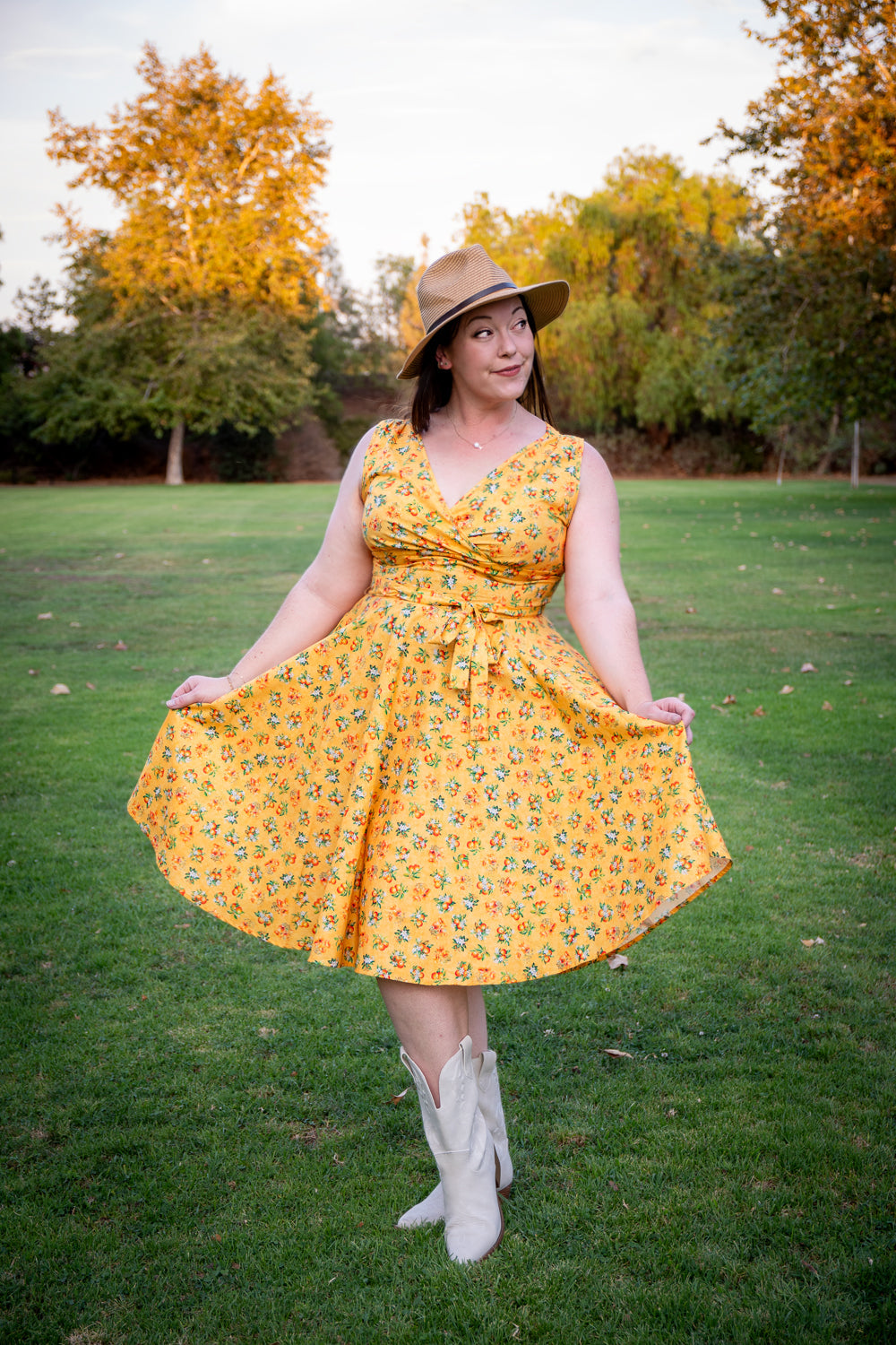 Serena Swing Dress- Orange County, Sunshine