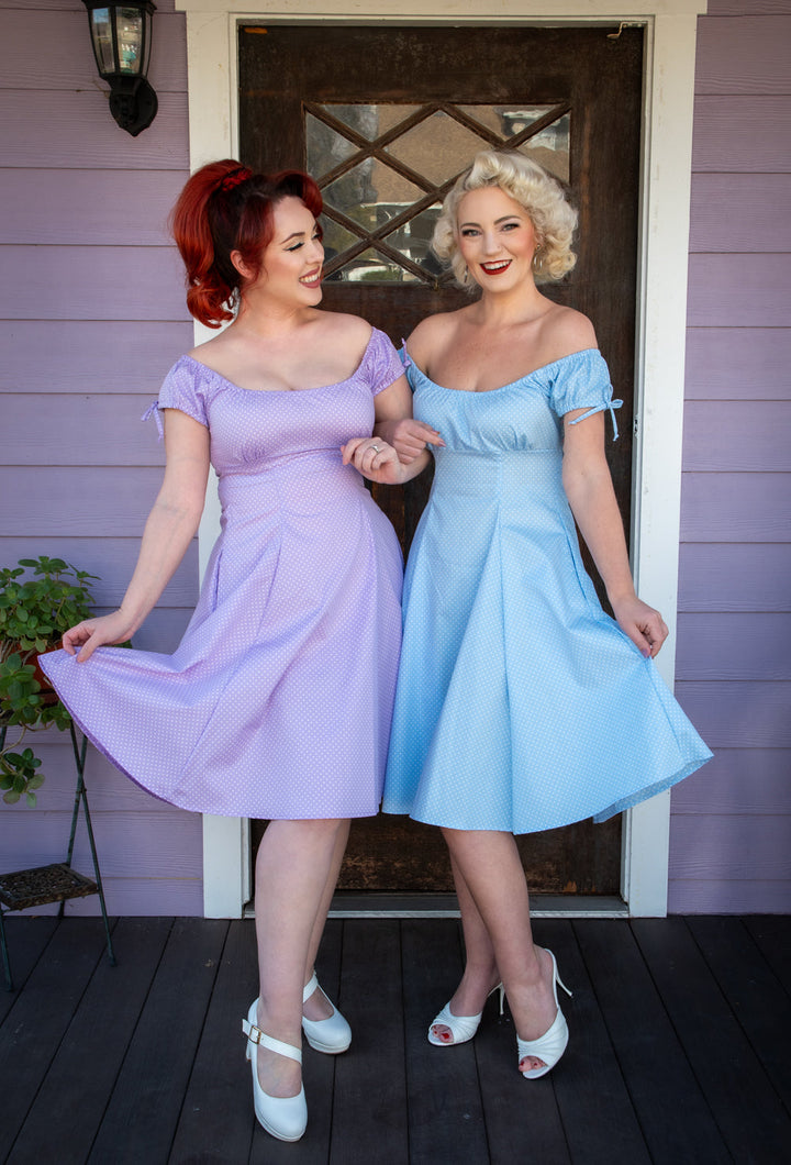 Hilda Dress - Lavender Dot