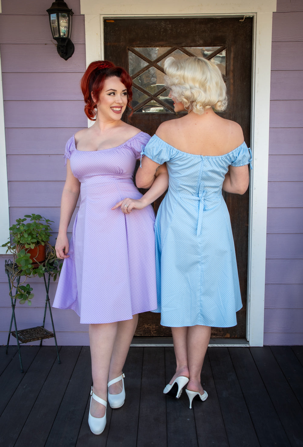 Hilda Dress - Lavender Dot