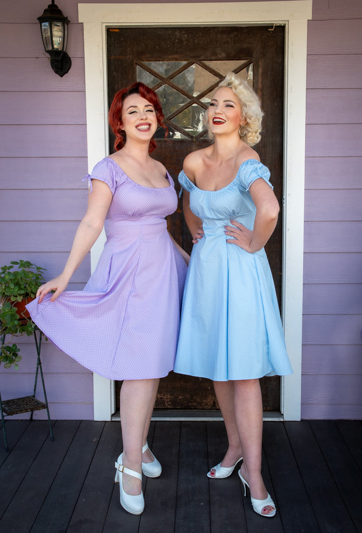 Hilda Dress - Lavender Dot