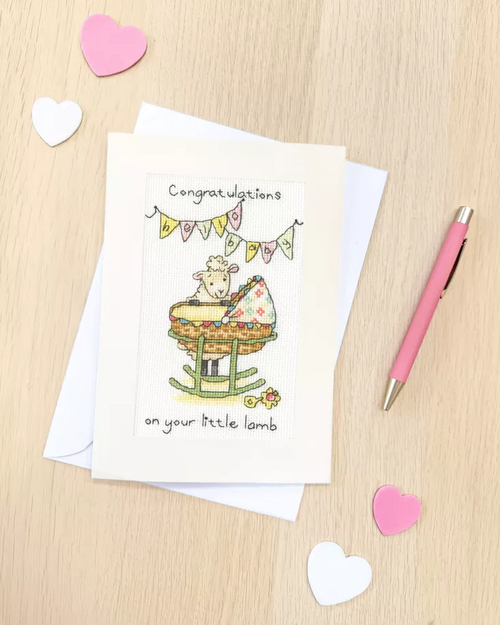 Little Lamb Greeting Card Counted Cross Stitch Kit by Bothy Threads XGC67