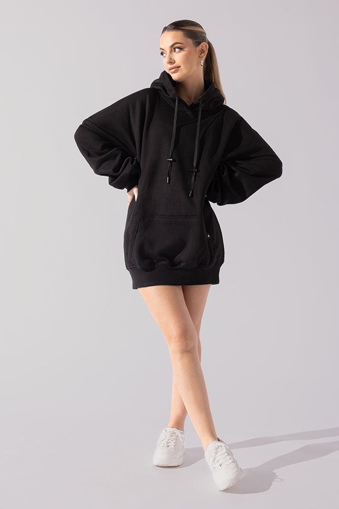 Long Cloud Hoodie - Black