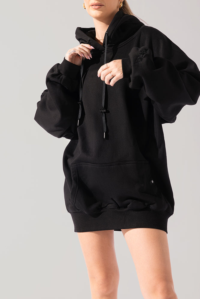 Long Cloud Hoodie - Black