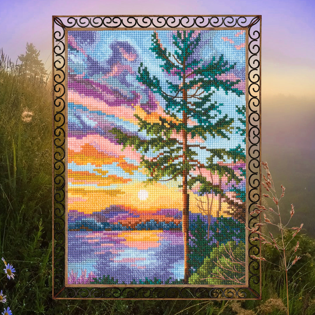 Sunset landscape M1021 Counted Cross Stitch Kit
