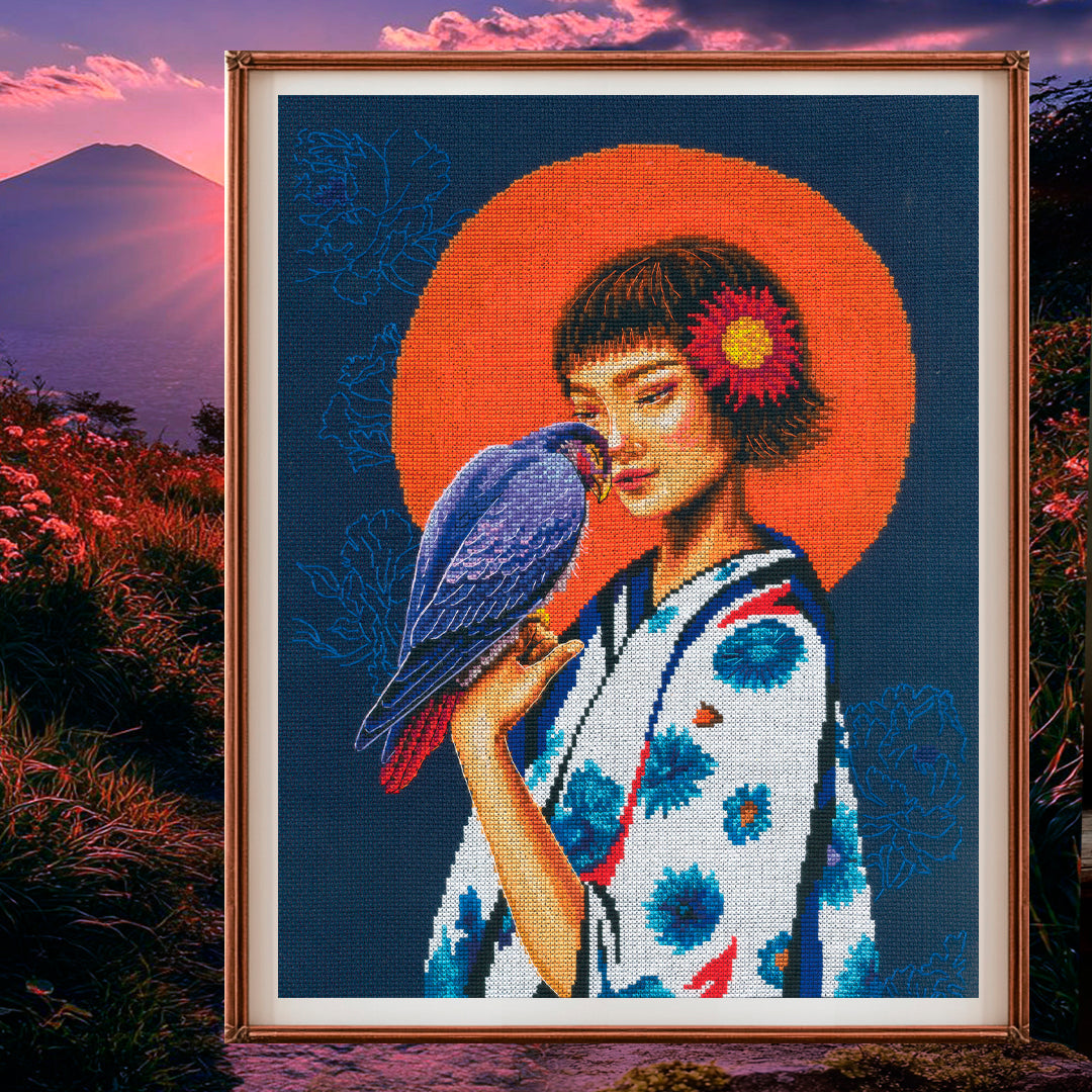 A bird in gentle hands - freedom in the heart M1072 Counted Cross Stitch Kit