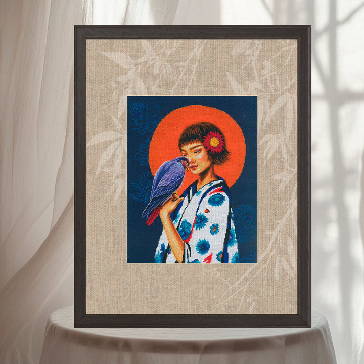 A bird in gentle hands - freedom in the heart M1072 Counted Cross Stitch Kit