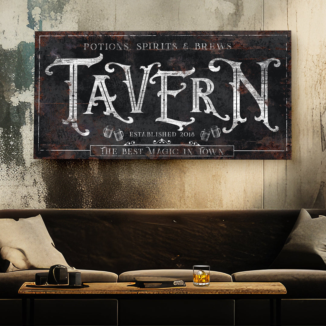 Potions, Spirits & Brews Tavern Halloween Sign II