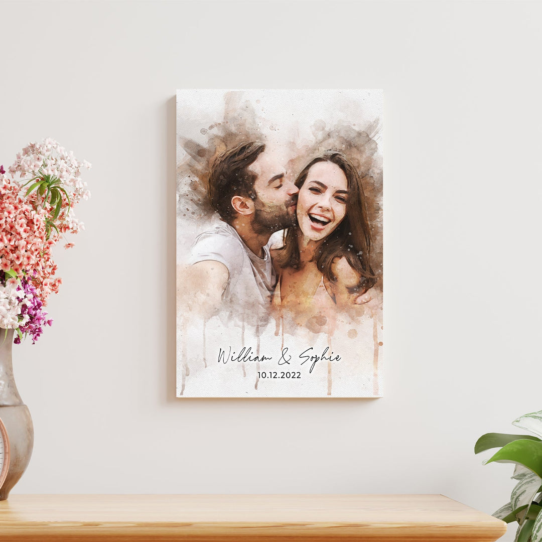Custom Couple Watercolor Portrait