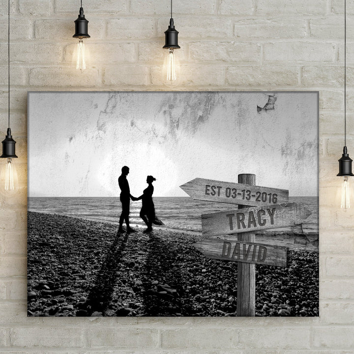 Monochrome Sunset Couple Sign