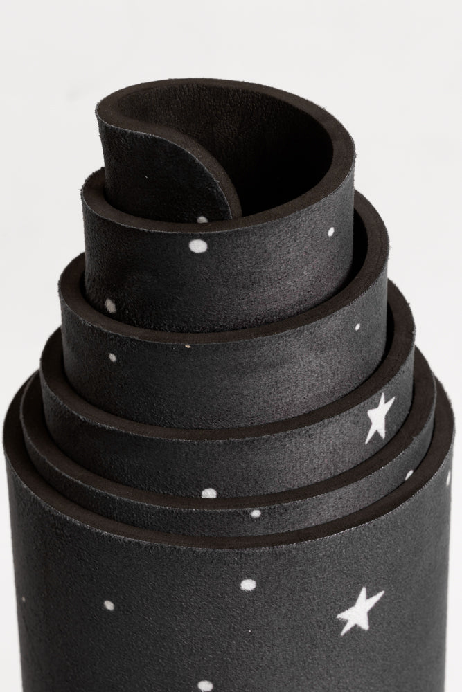 Vegan Suede Yoga Mat - Black Starry