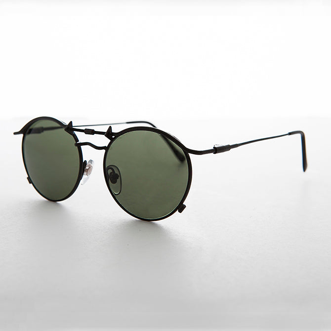 Round 90s Goth Vintage Sunglass - Mackaveli