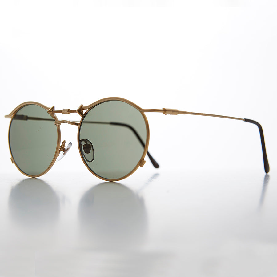 Round 90s Goth Vintage Sunglass - Mackaveli