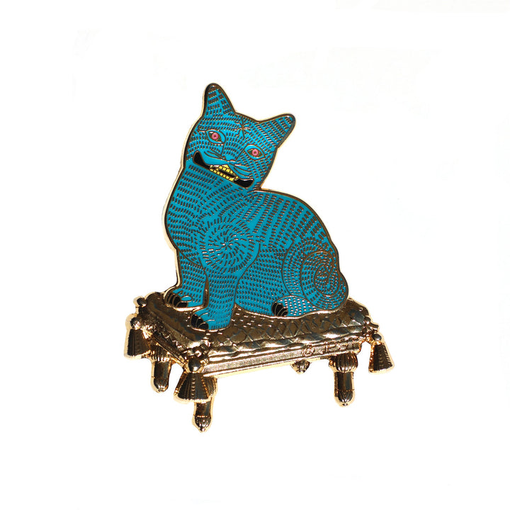 Purrquoise Cat Enamel Magnet