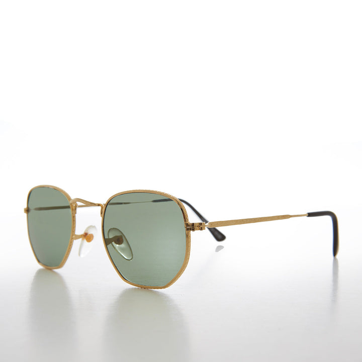 Square Metal Sunglasses with Glass Lenses - Mika