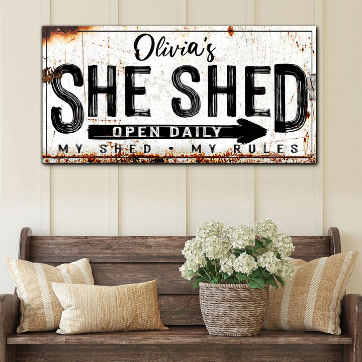 Personalized She Shed Sign XII