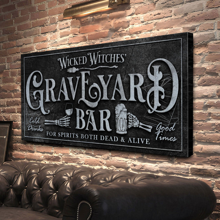 Wicked Witches' Graveyard Bar Halloween Sign II