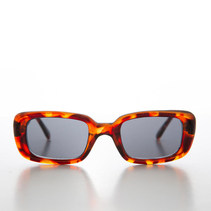 Classic Rectangle Retro Mod Sunglasses - Moss